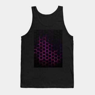 Black hot pink honeycomb geometry pattern Tank Top